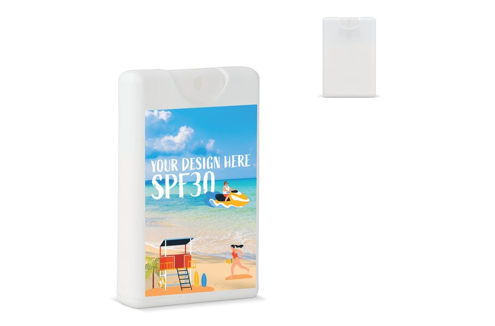 Creditcard Zonnebrandspray SPF30 Gerecycled Materiaal 1