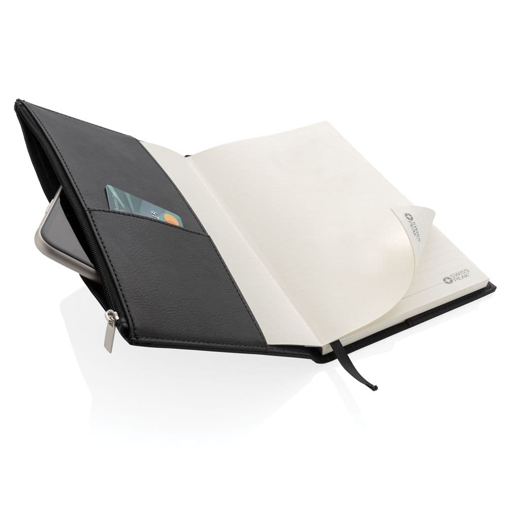 Swiss Peak A5 PU notitieboek met ritsvak thumbnail 5