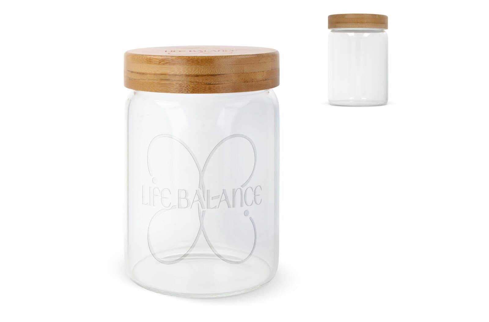 Canister glas & bamboe 900ml 1