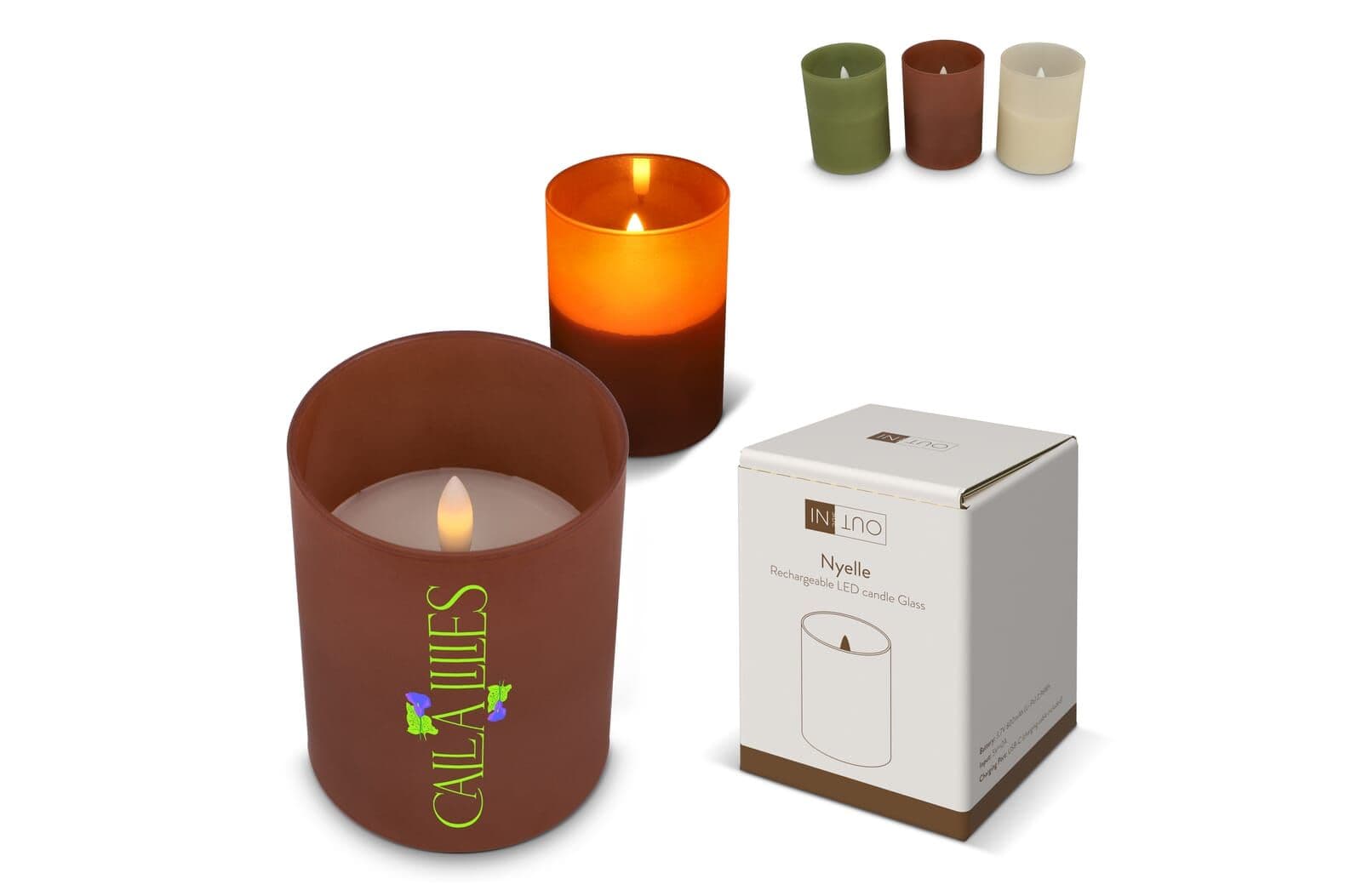 Nyelle oplaadbare LED Wax kaars in glas 1