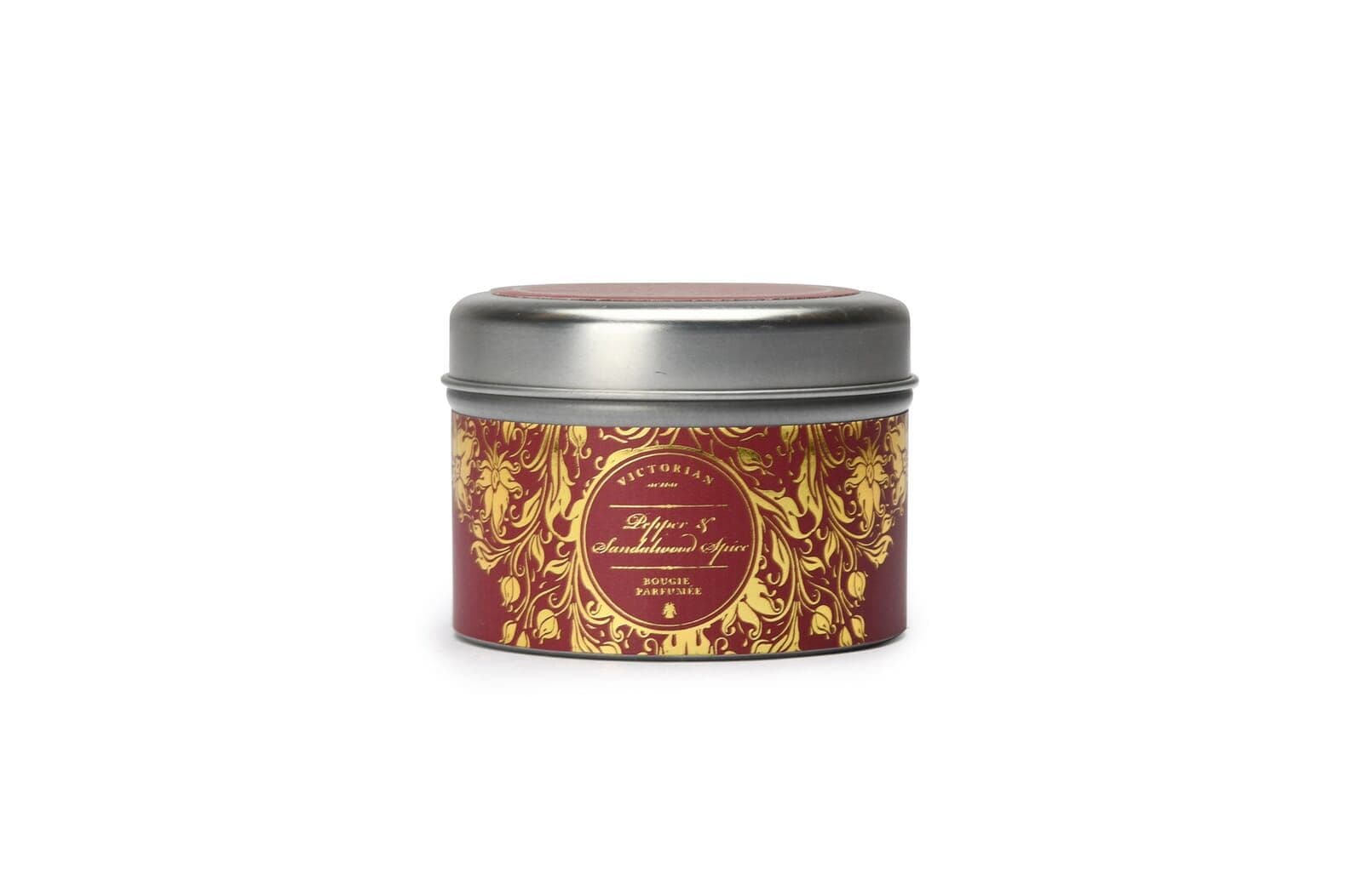 Victorian Tinbox Pepper & Sandalwood Spice geurkaars 1
