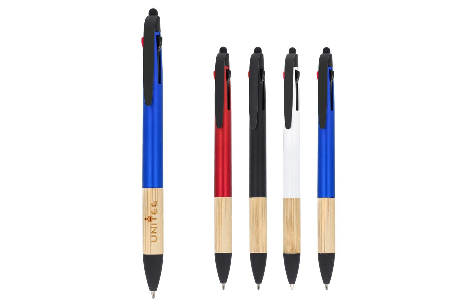 3-kleuren pen met bamboe grip 1