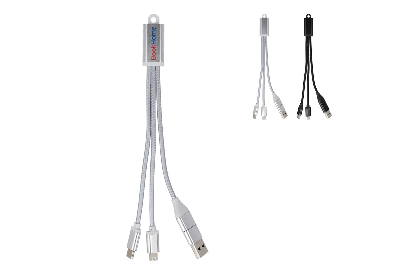 2-in-1 Oplaadkabel USB-A/C naar USB-C & Lightning Aluminium 1