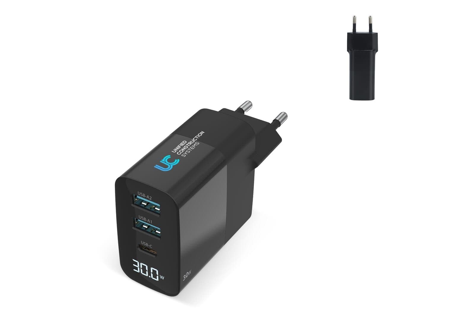 Sitecom CH-1001 30W GaN Power Delivery Wall Charger with LED display 1