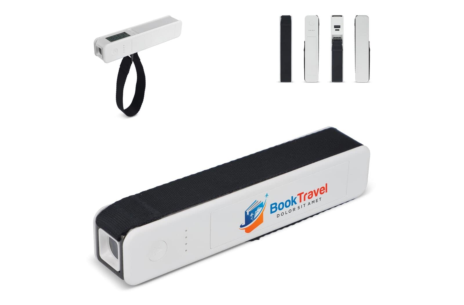 5-in-1 Travel Powerbank 2600 mAh - Bagageweegschaal - Zaklamp - Liniaal - Thermometer 1