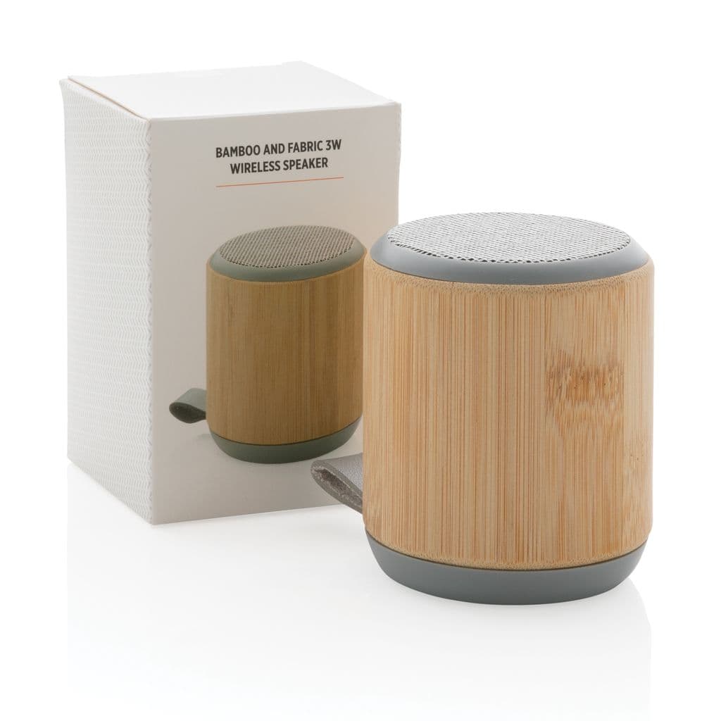 Bamboe en fabric 3W draadloze speaker thumbnail 5