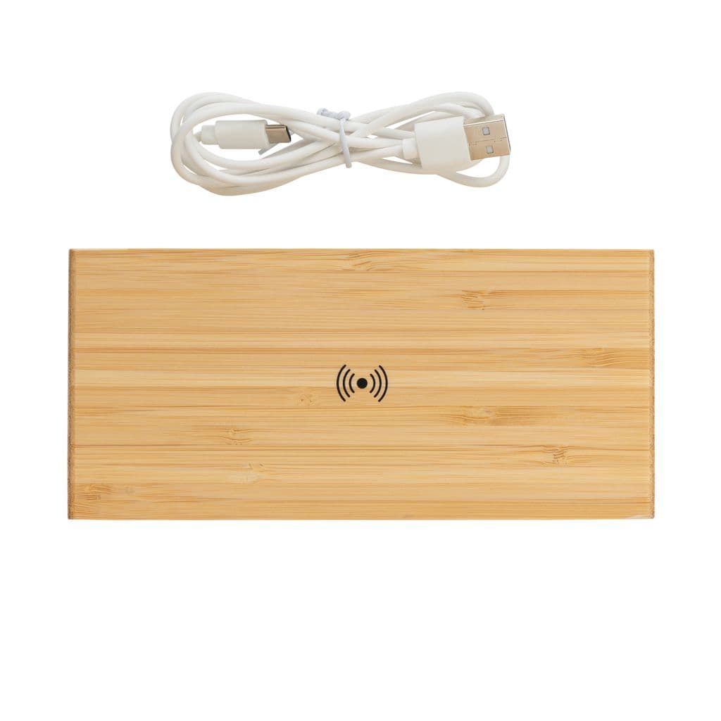 Bamboe alarmklok met 5W draadloze oplader thumbnail 6