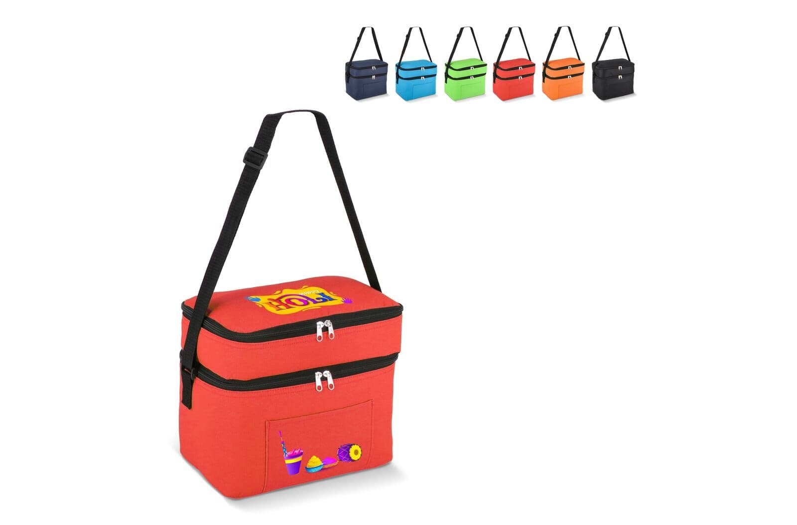 R-PET 600D koeltas met dubbele compartimenten, 30 x 20 x 24 cm, 12L 1