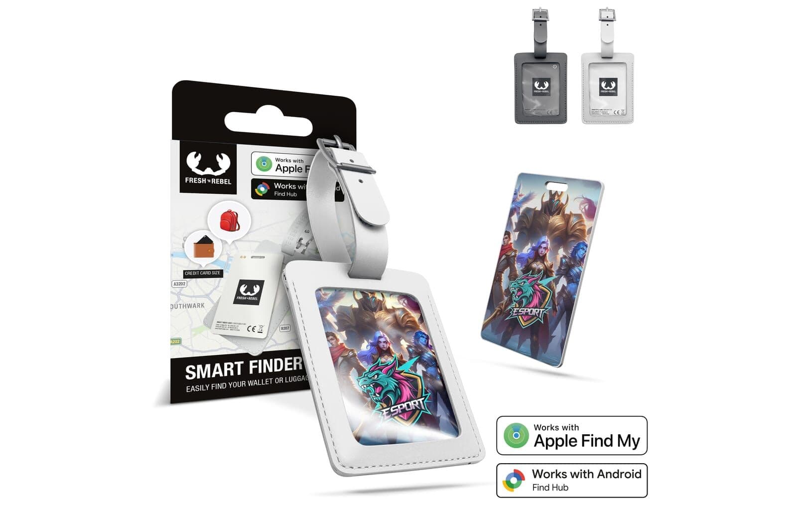 Fresh 'n Rebel Kaart Finder met Bagagelabel voor Apple en Google 1