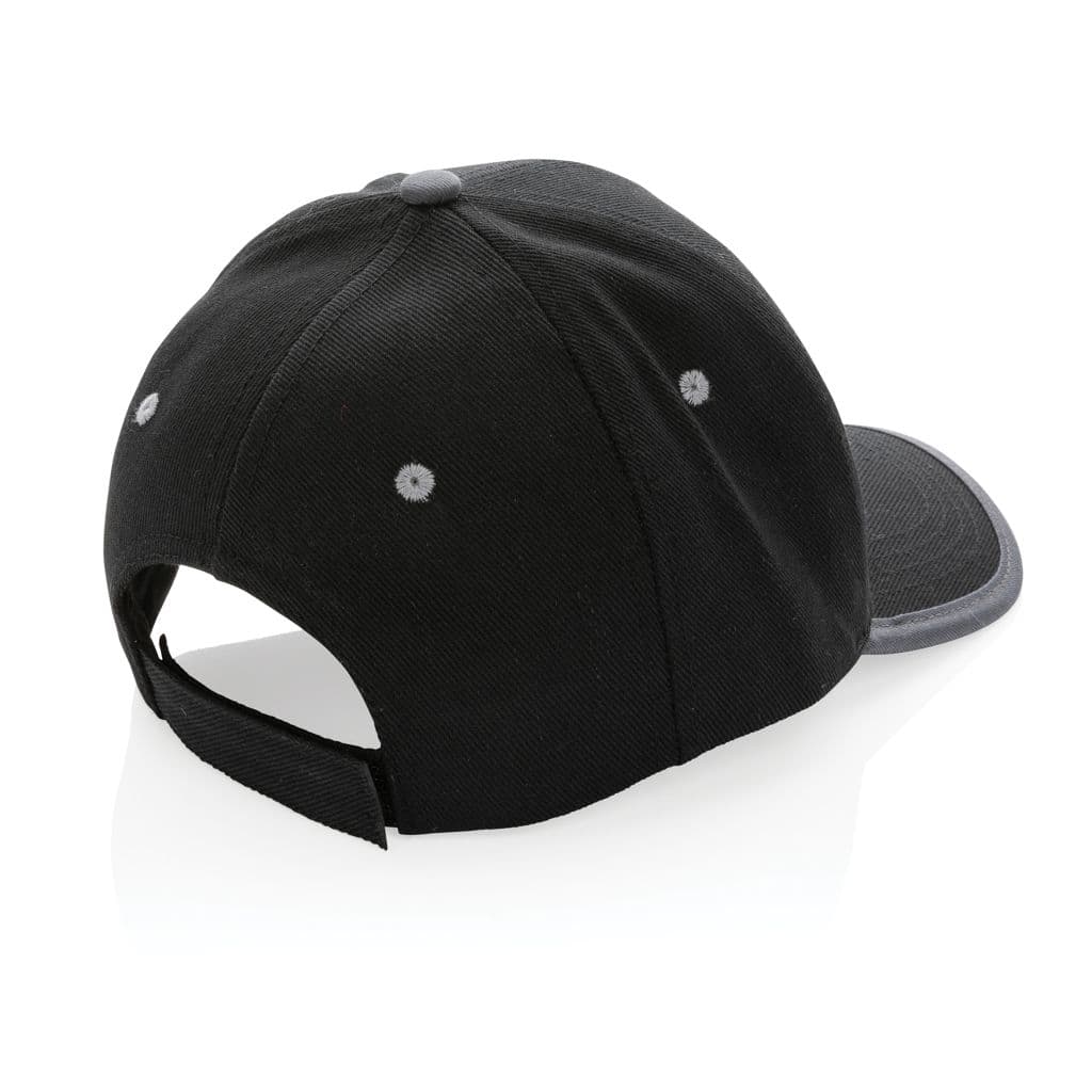 Impact AWARE™ 6 panel 280gr recycled katoen cap met bies thumbnail 5