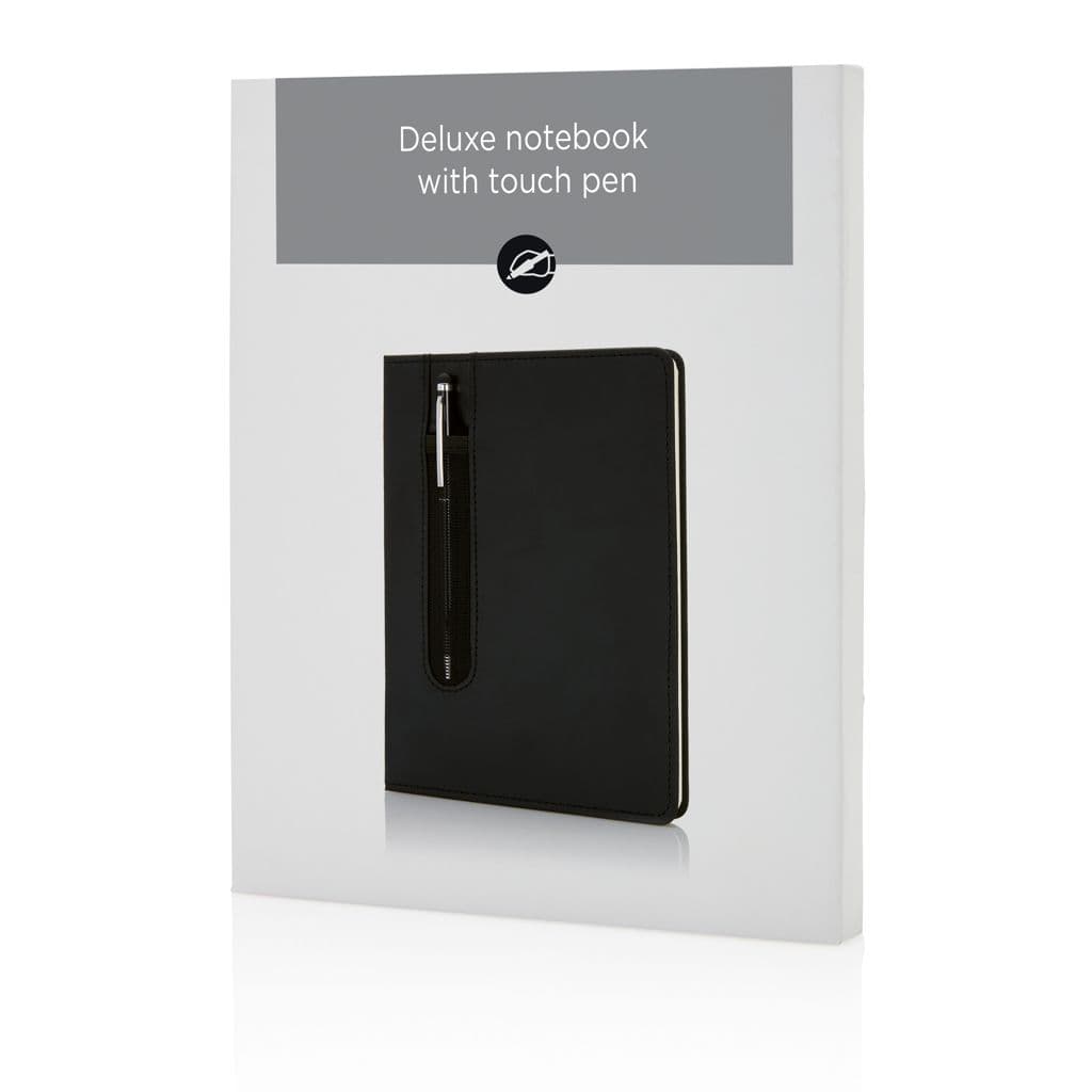 Standaard hardcover PU A5 notitieboek met stylus pen thumbnail 4