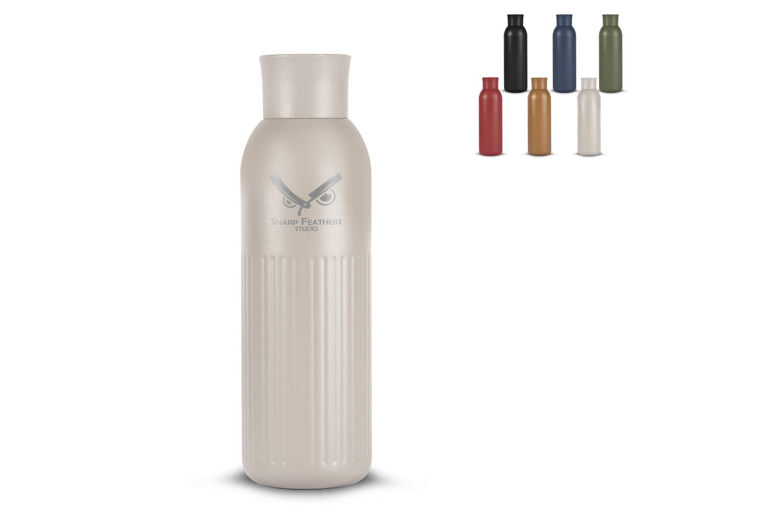 Sagaform Tekla Push stalen fles met druk dop gerecycled) 500 ml 1