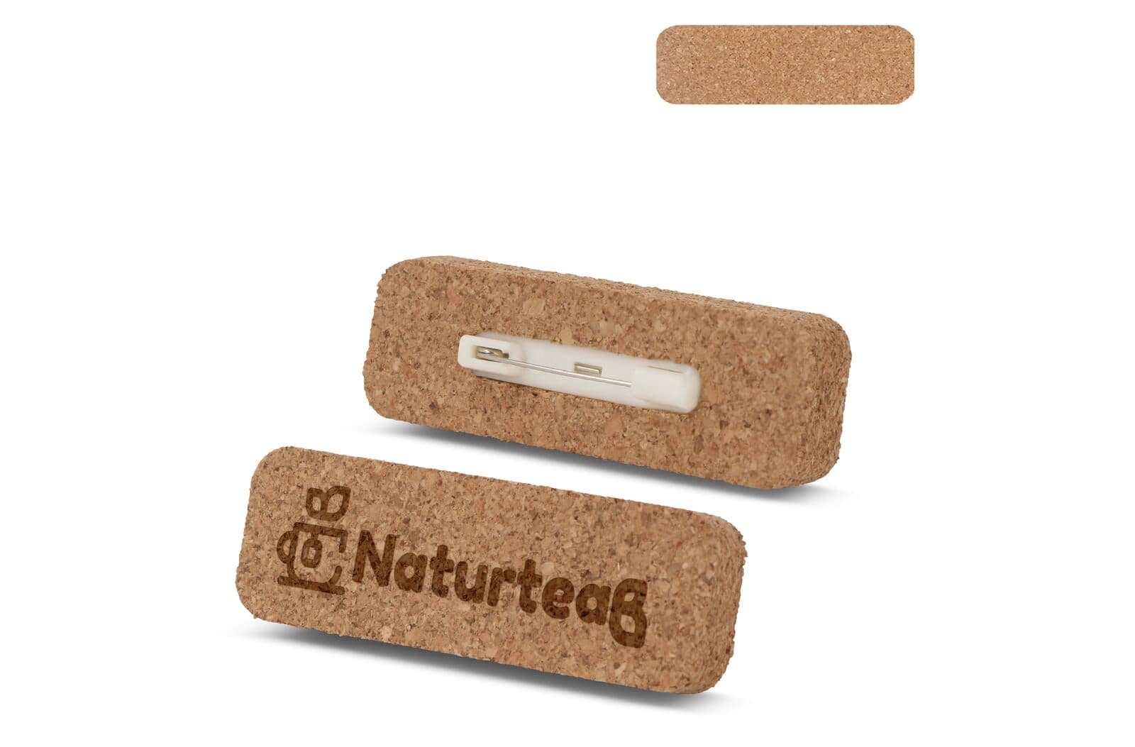Naam badge kurk met speld 1