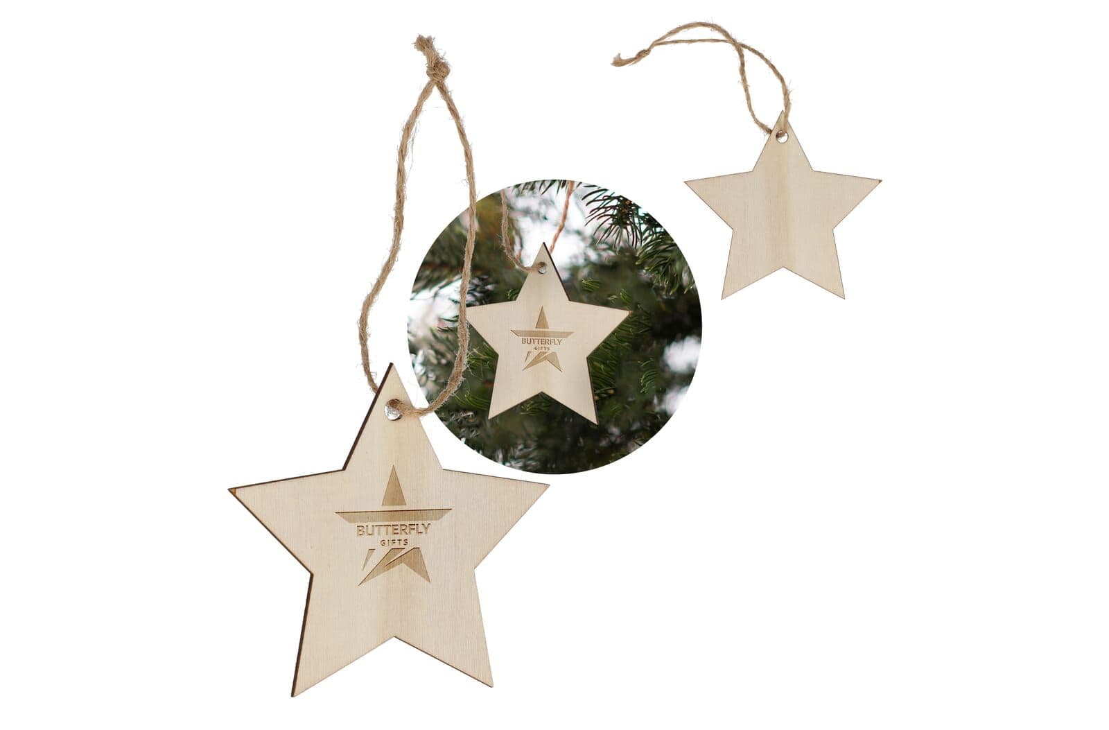 Houten kerstornament ster 1