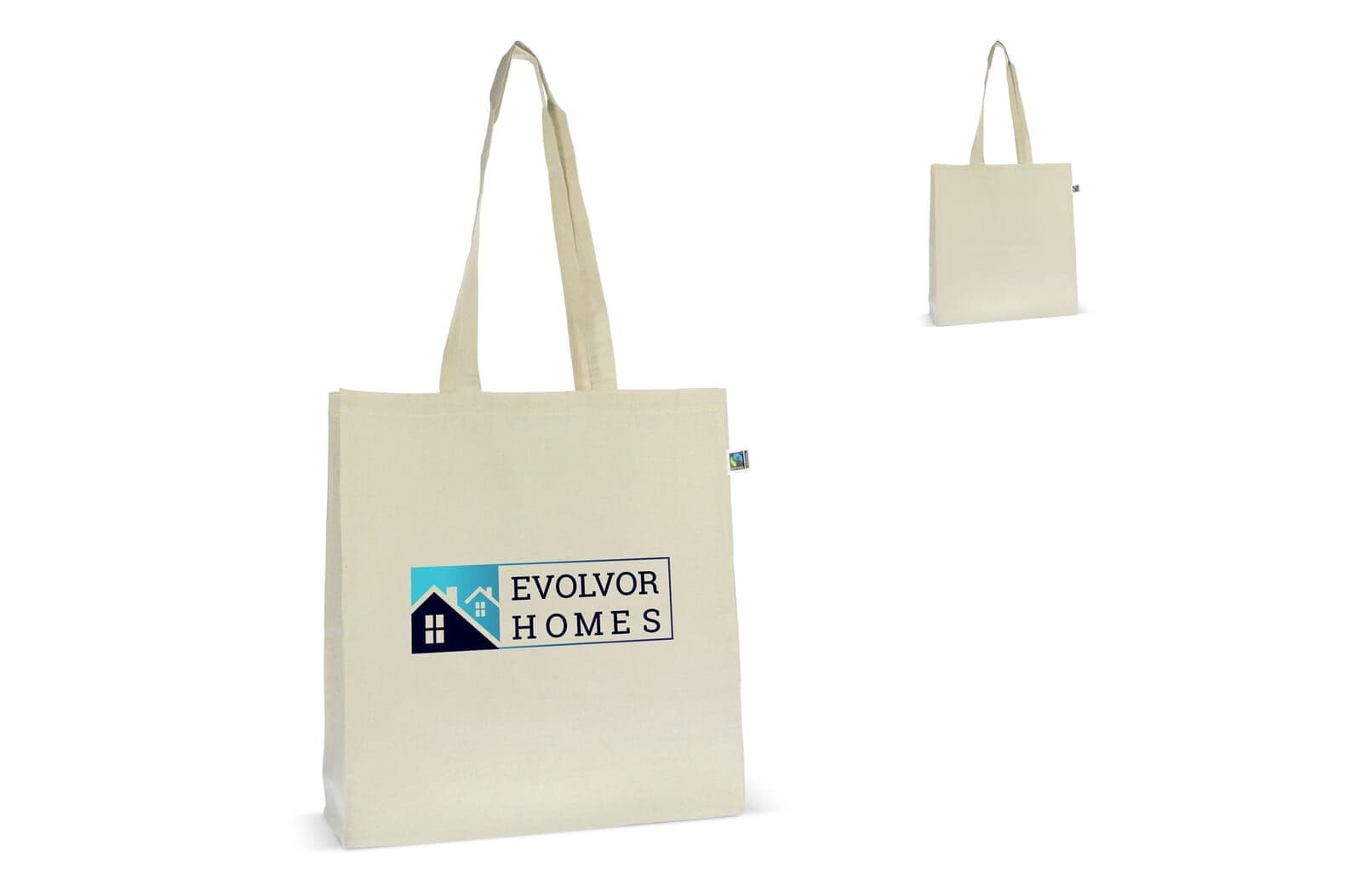 Fairtrade katoenen tas ecru lang 140g/m² 38x10x42cm 1
