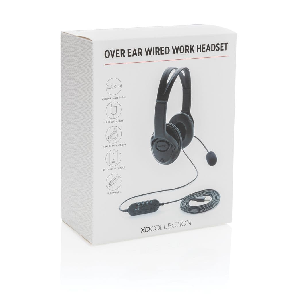 Over ear werk hoofdtelefoon met kabel thumbnail 6