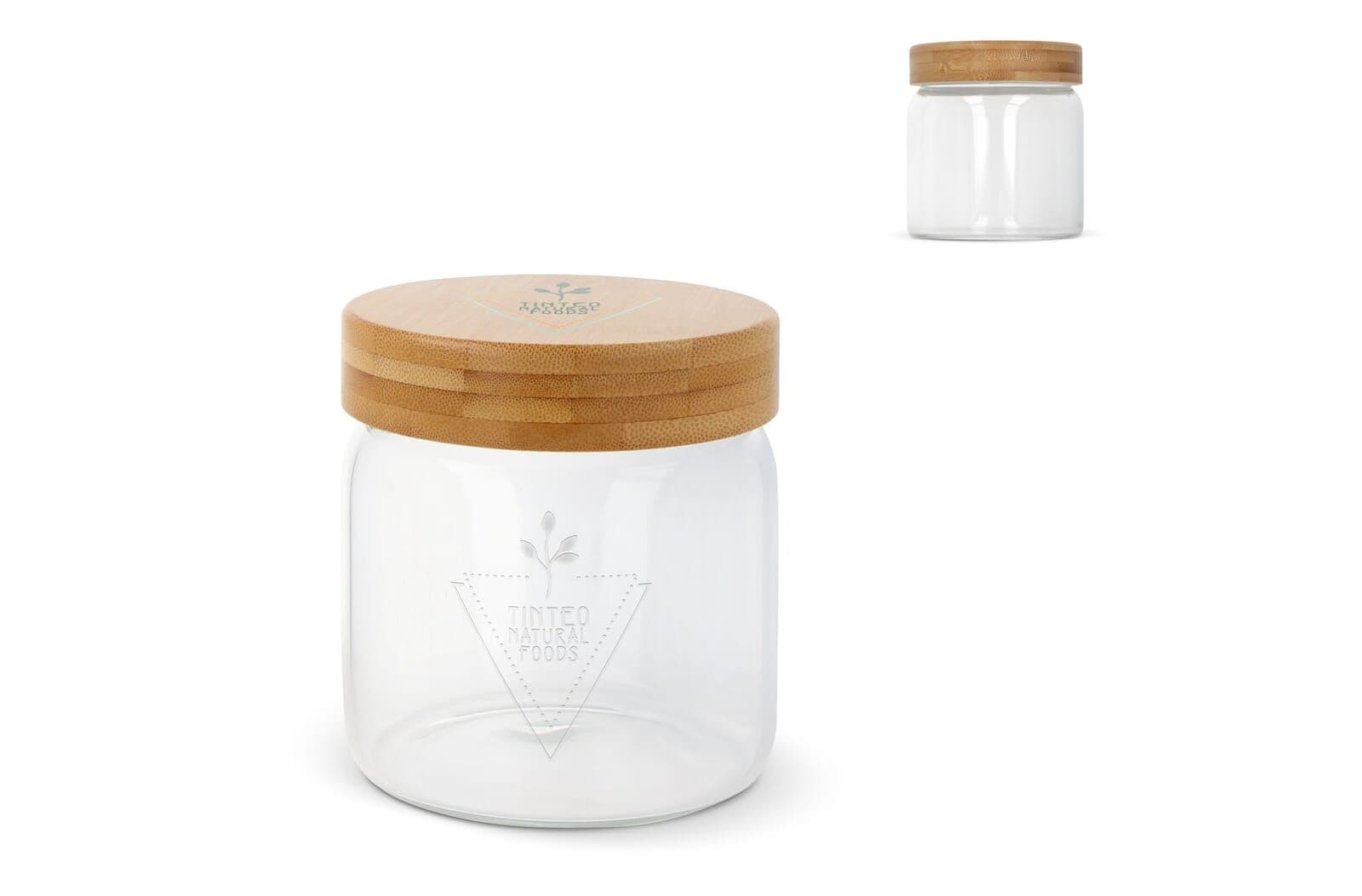 Canister glas & bamboe 600ml 1