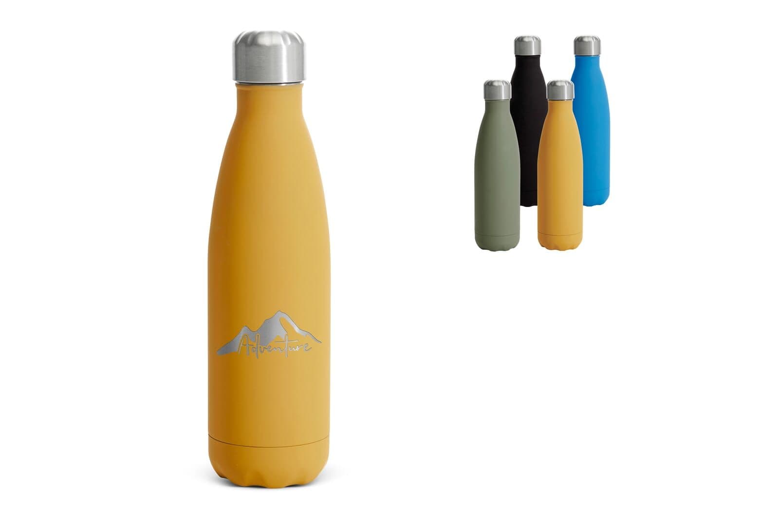 Sagaform Nils stalen fles Rubber 500ml 1