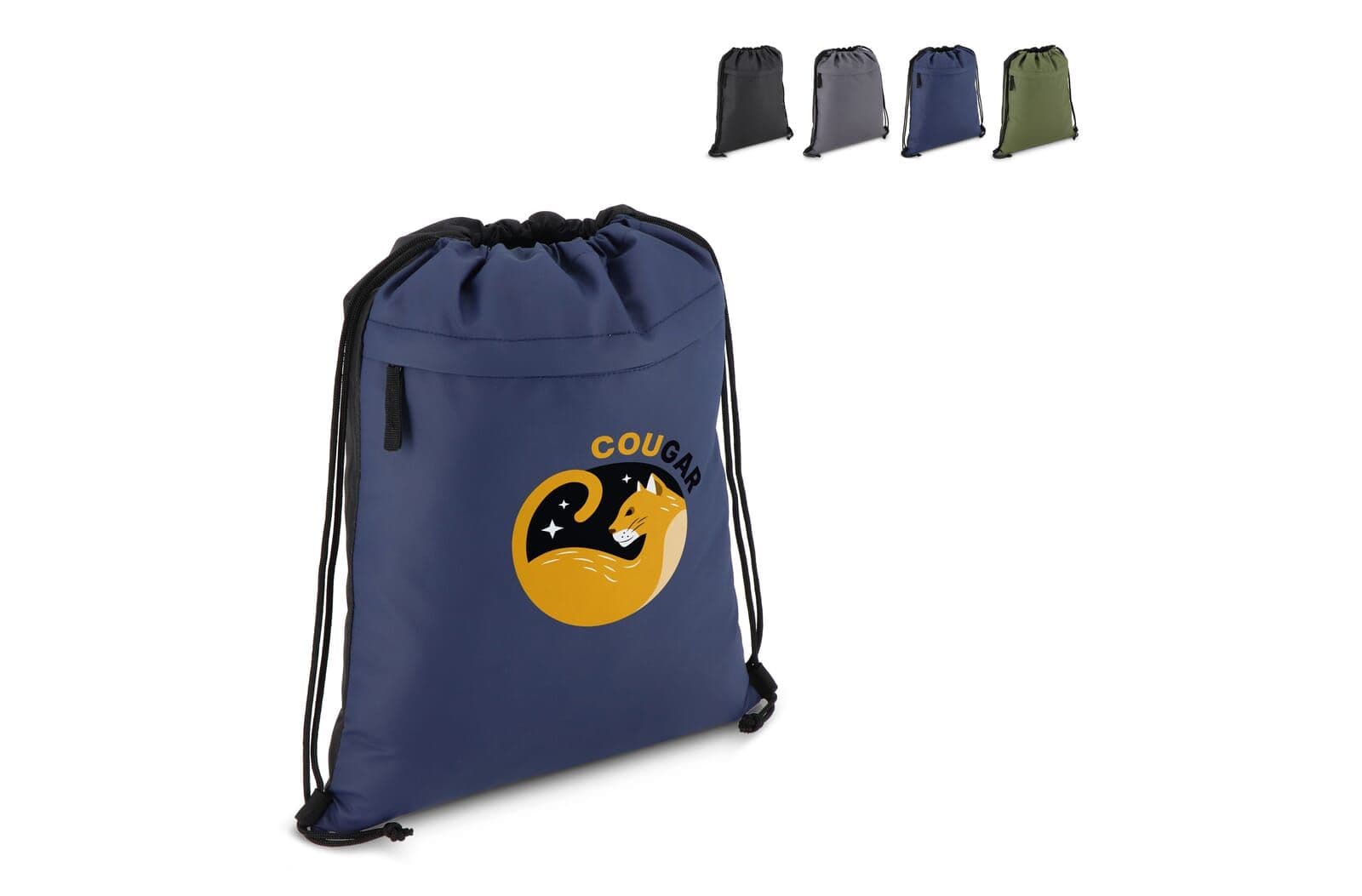 PU gecoorde 600D gerecycled PET trekkoordtas 33 x 42 cm 1