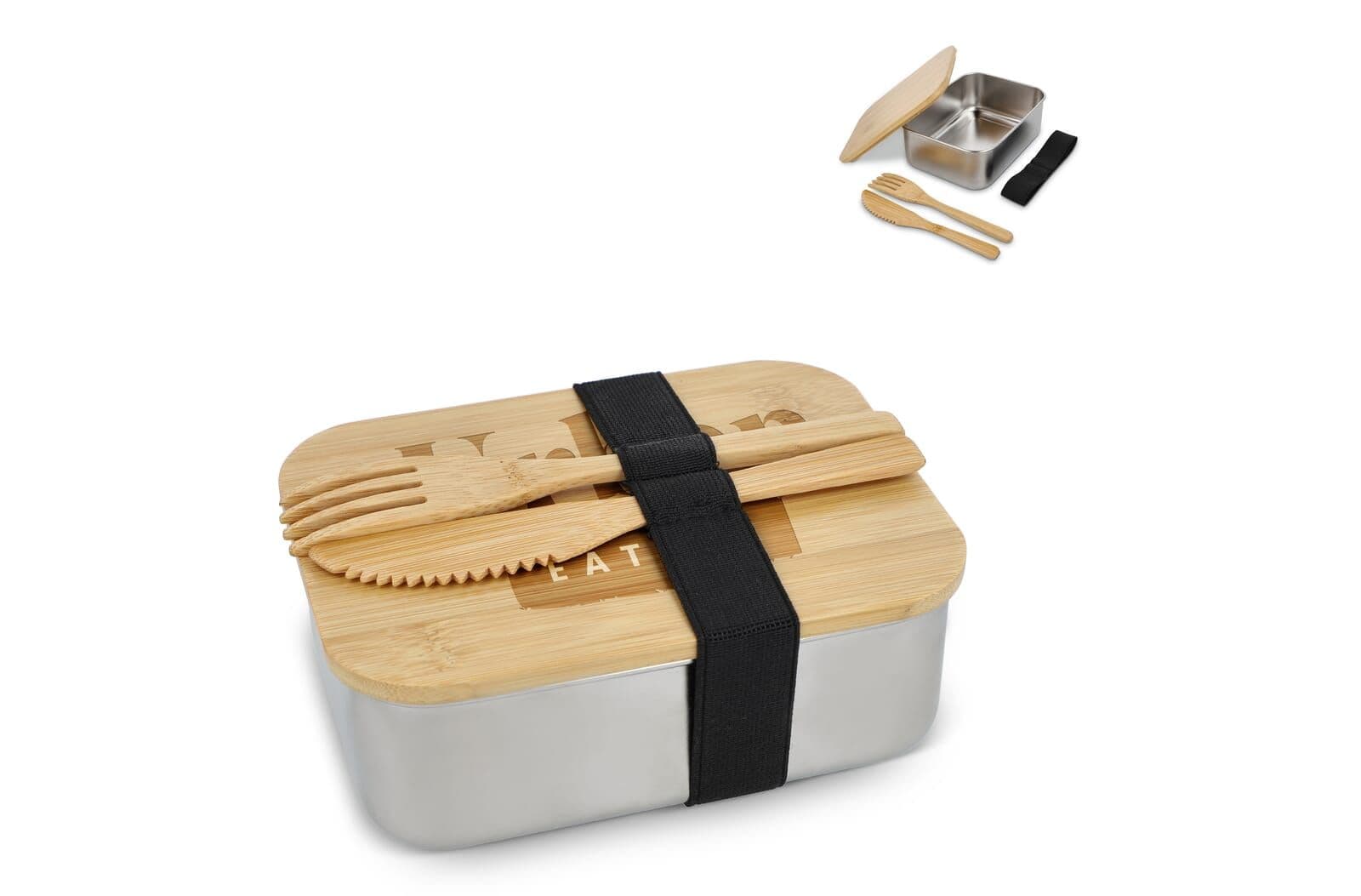 Roestvrij stalen lunchbox met bamboo deksel 1
