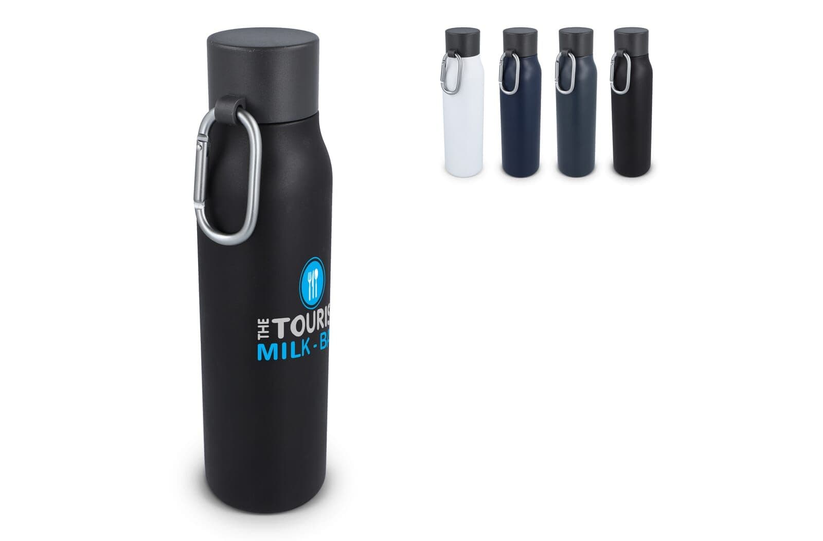 Thermofles matte finish met Caribiner 600ml 1