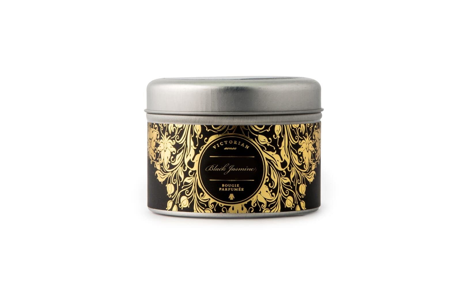 Victorian Sense Tinbox Black Jasmine geurkaars 1