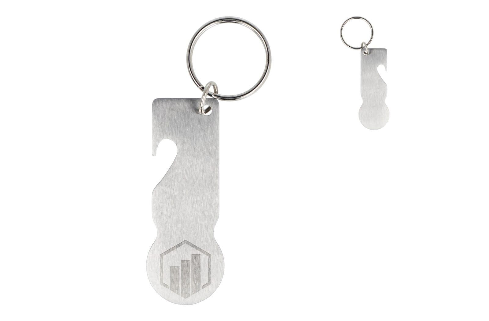 RVS winkelwagenmunt sleutelhanger 1
