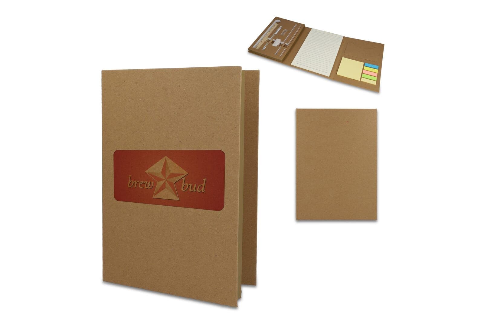 Drievoudige stationaire set van gerecycled papier 1