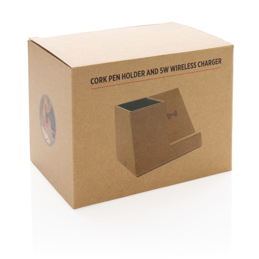 Kurken pen houder met 5W draadloze oplader thumbnail 8