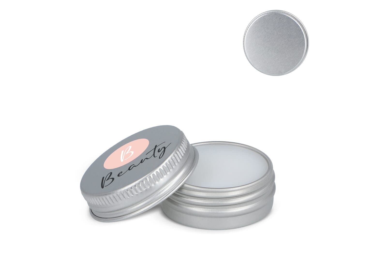 Lipbalm rond gerecycled aluminium blikje 1