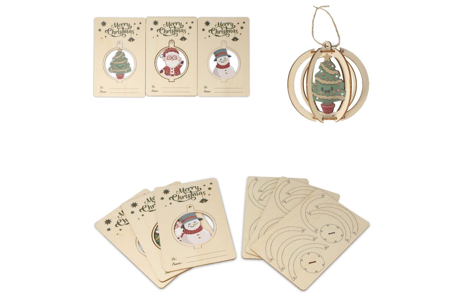 InSideOut Houten kerstornament set van 3 1