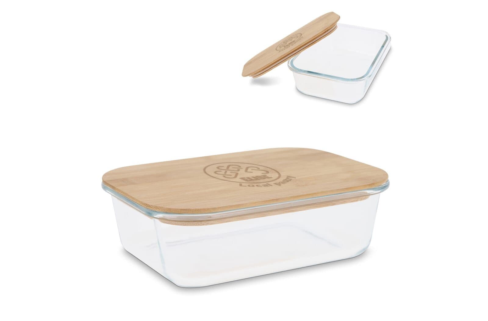 Lunchbox glas met bamboe deksel 1