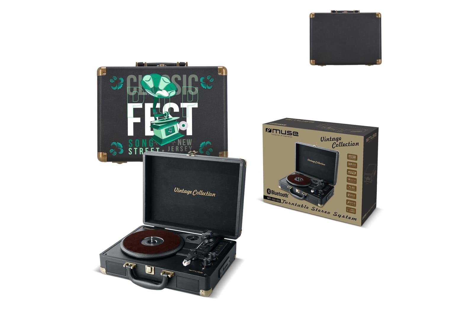 Muse MT-103 Platenspeler met Ingebouwde Bluetooth Speakers 1