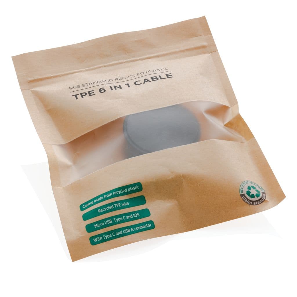 RCS standaard recycled plastic and TPE 6-in-1 kabel thumbnail 2