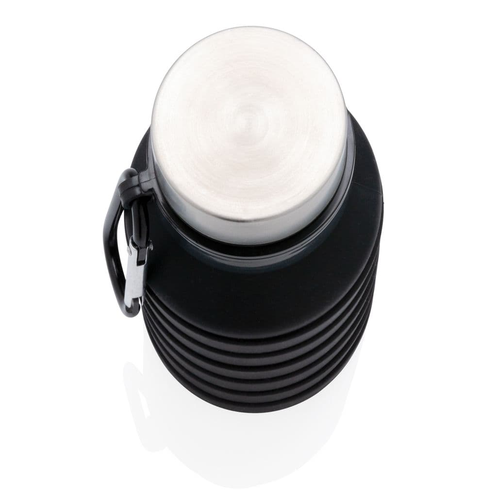 Lekvrije opvouwbare siliconen fles met schroefdop thumbnail 3