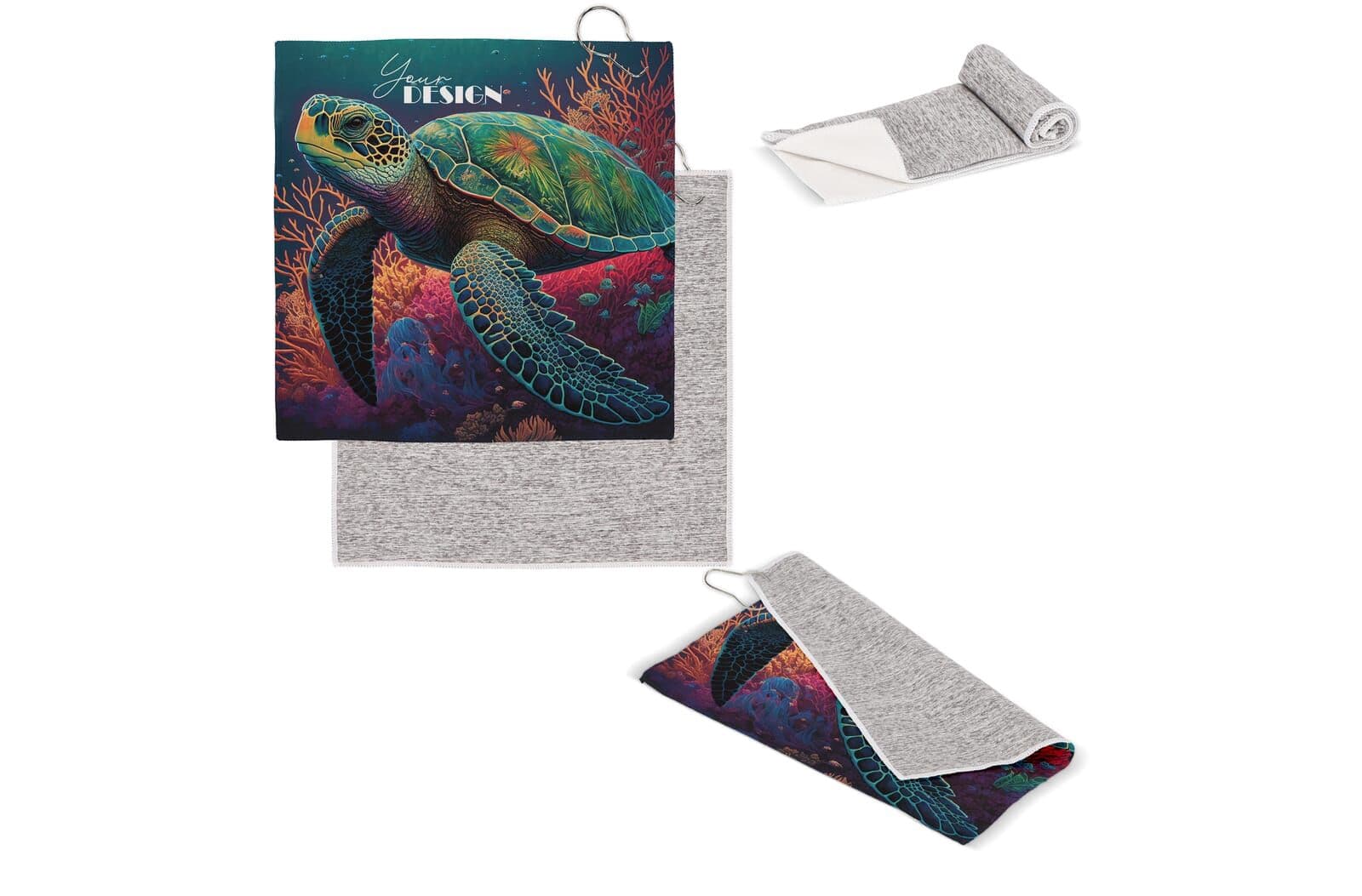 Sneldrogende golfhanddoek met haak R-PET 30 x 30 cm sublimatie 1