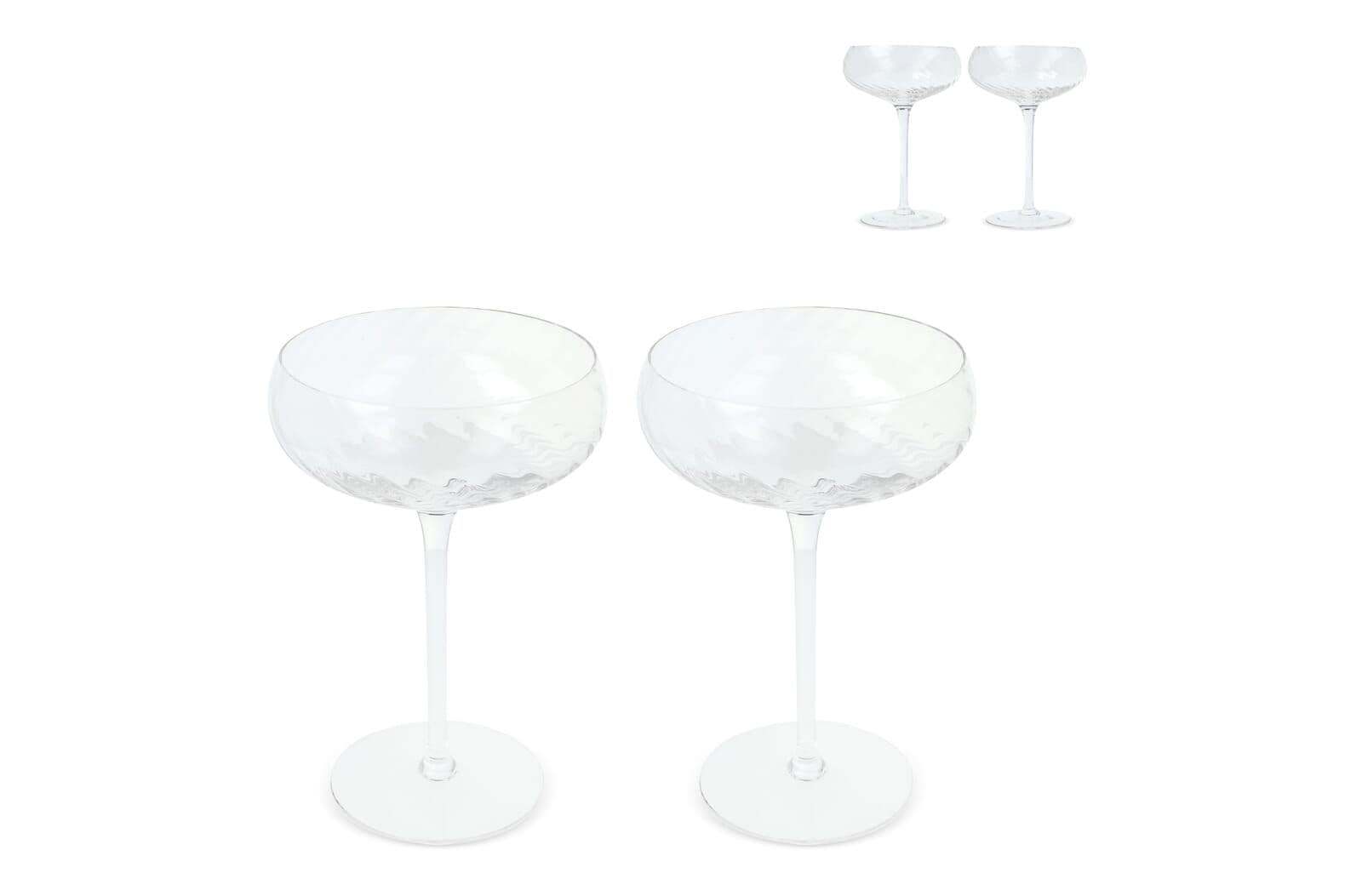 Byon Opacity set van 2 champagneglazen met stijlvol glas patroon 300ml 1