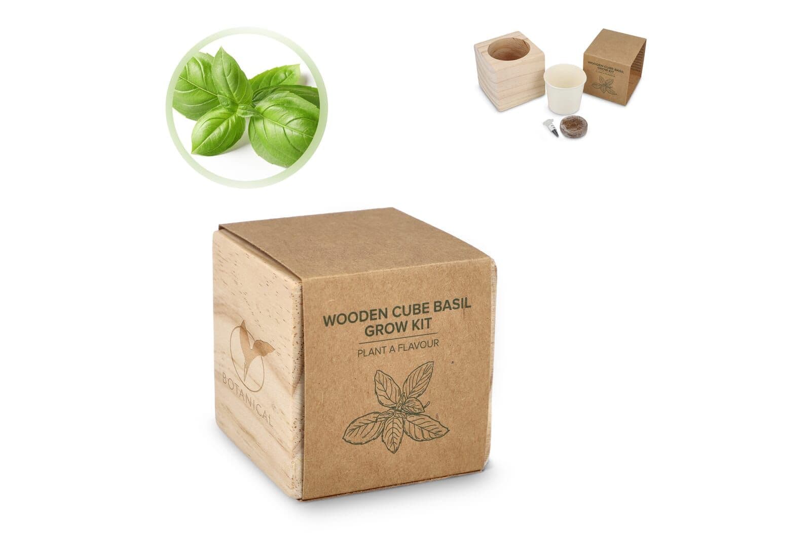 FSC Houten Plantenbak Set – Basilicum 1