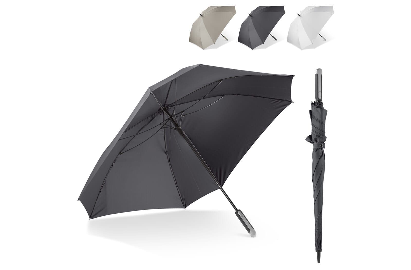Deluxe vierkante paraplu met draaghoes 27” auto open 1