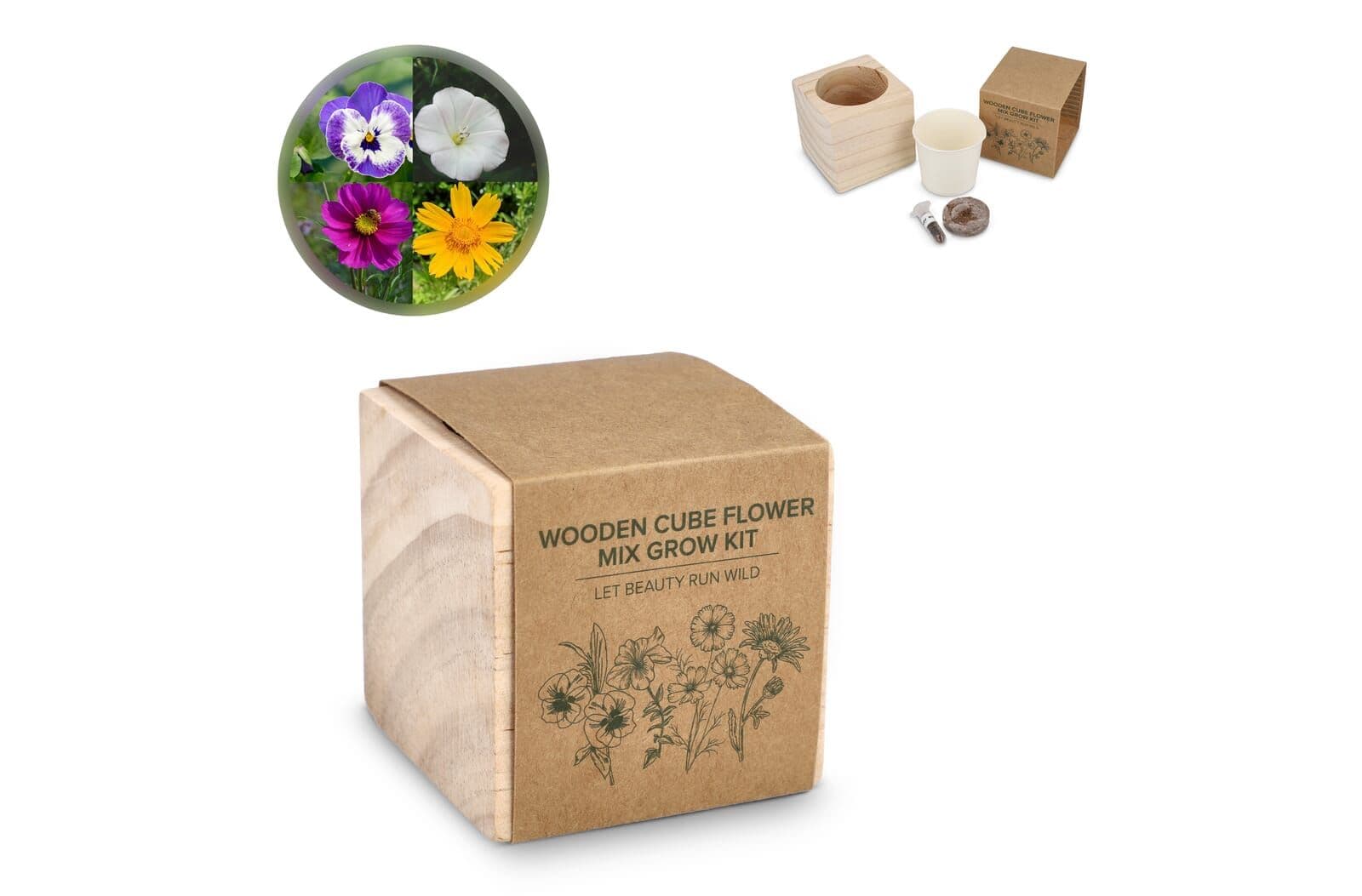 FSC Houten Plantenbak Set - Bloemenmix 1