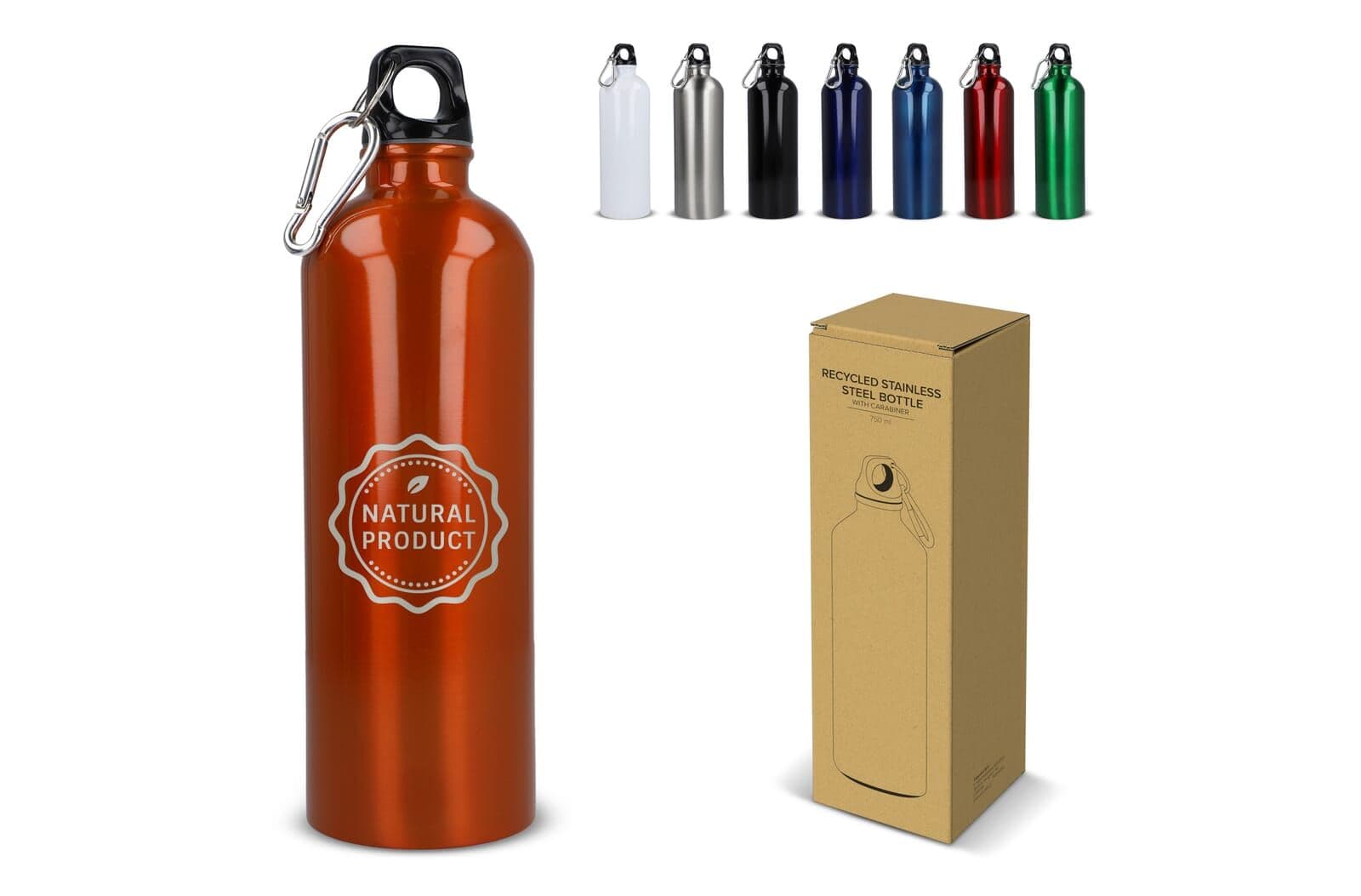 R-SS enkelwandige fles met karabijnhaak 750ml 1