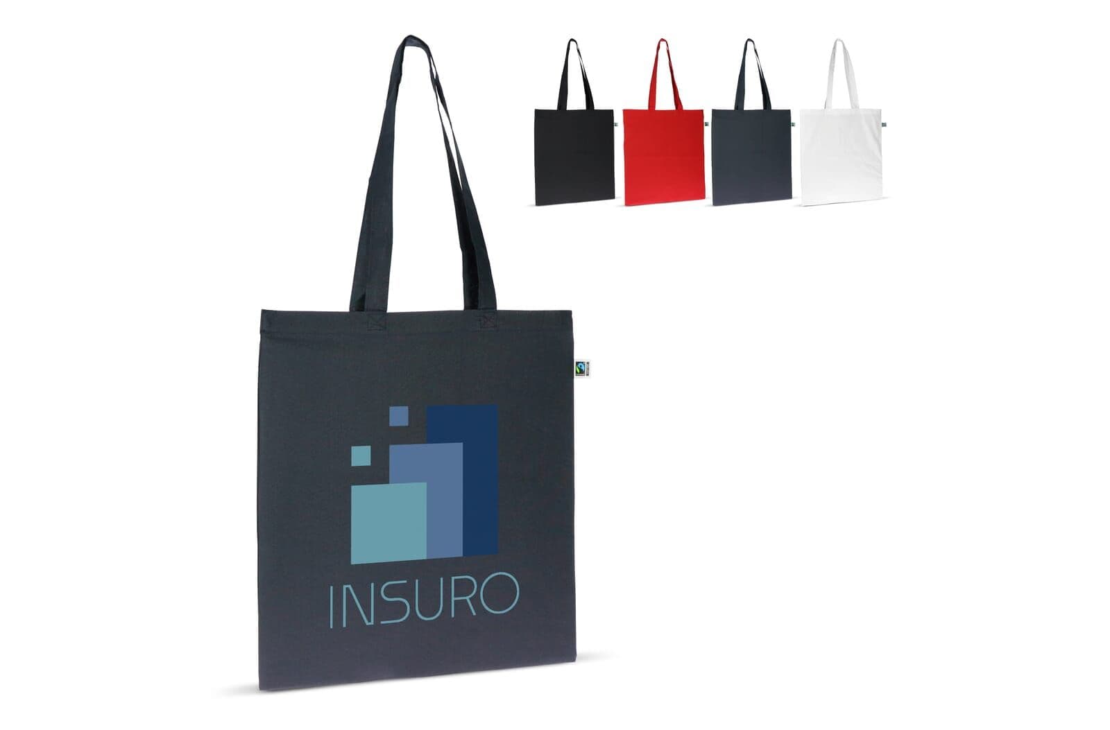 Fairtrade katoenen tas gekleurd lang 140g/m² 38x42cm 1