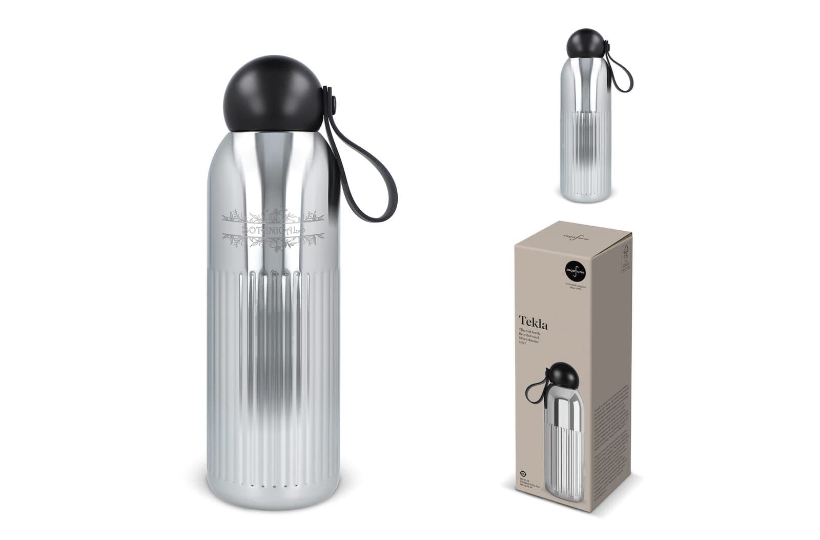 Sagaform Tekla stalen fles chroom  (gerecycled) 500 ml 1