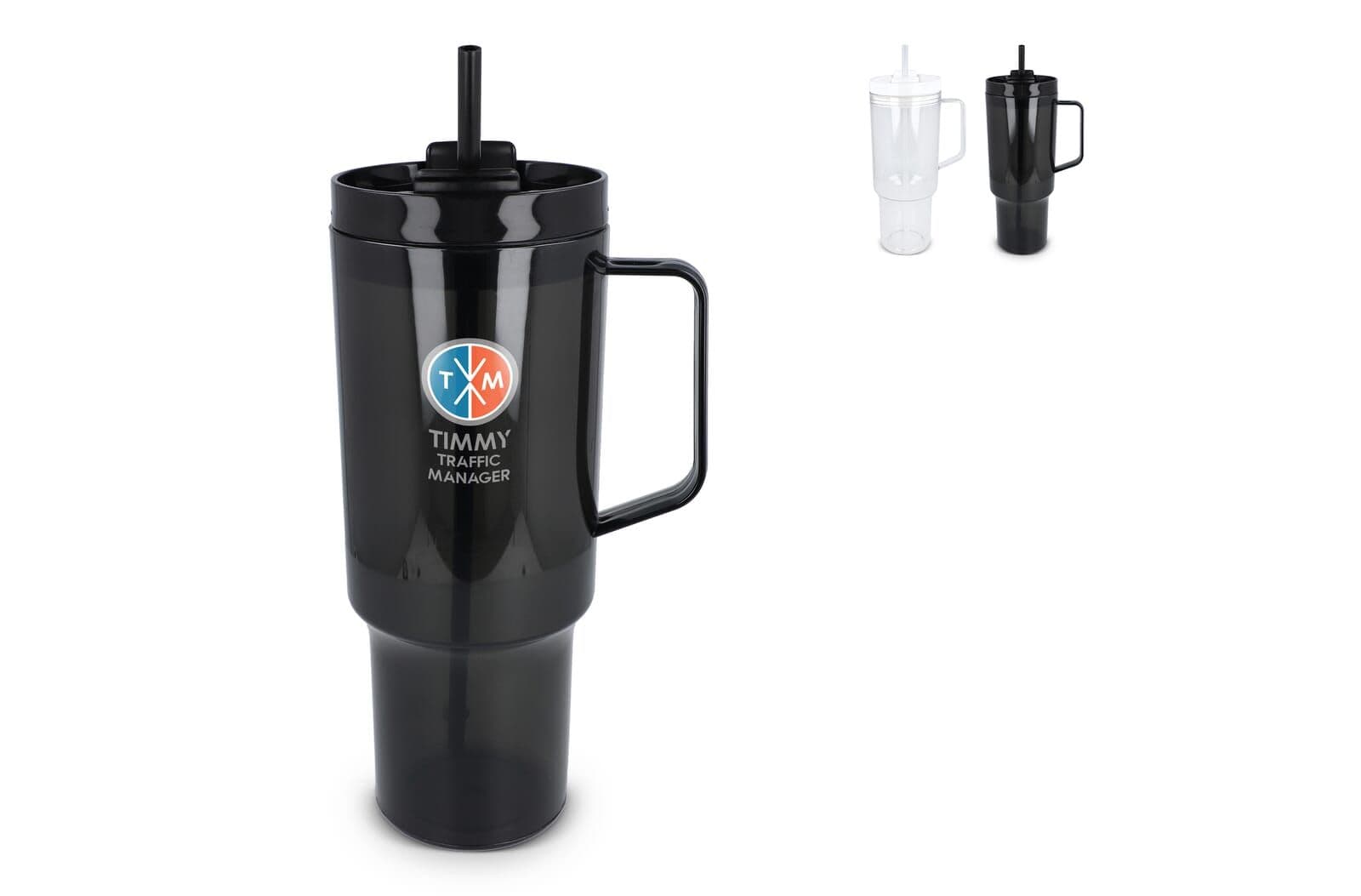 Miami beker met handvat Transparant 1.2 L R-PET 1