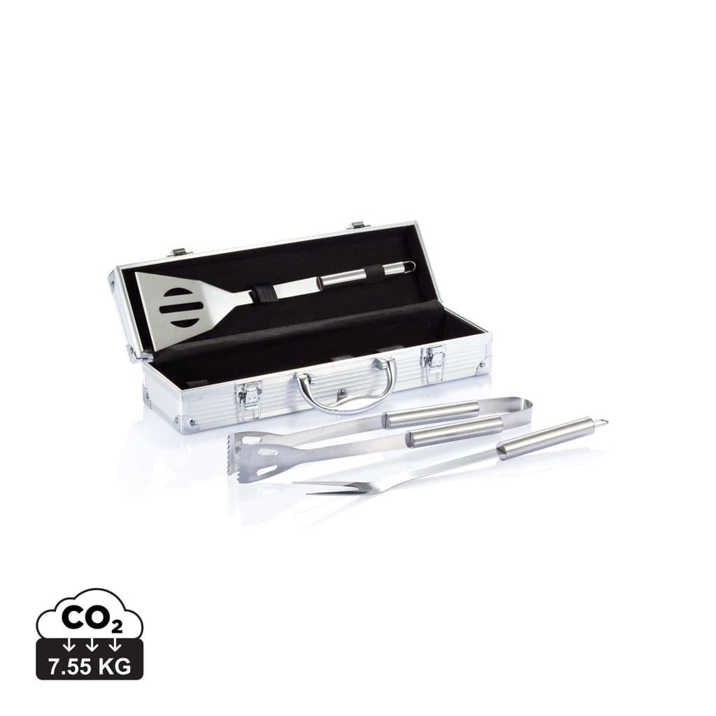 3-delige barbecue set in aluminium koffer 1