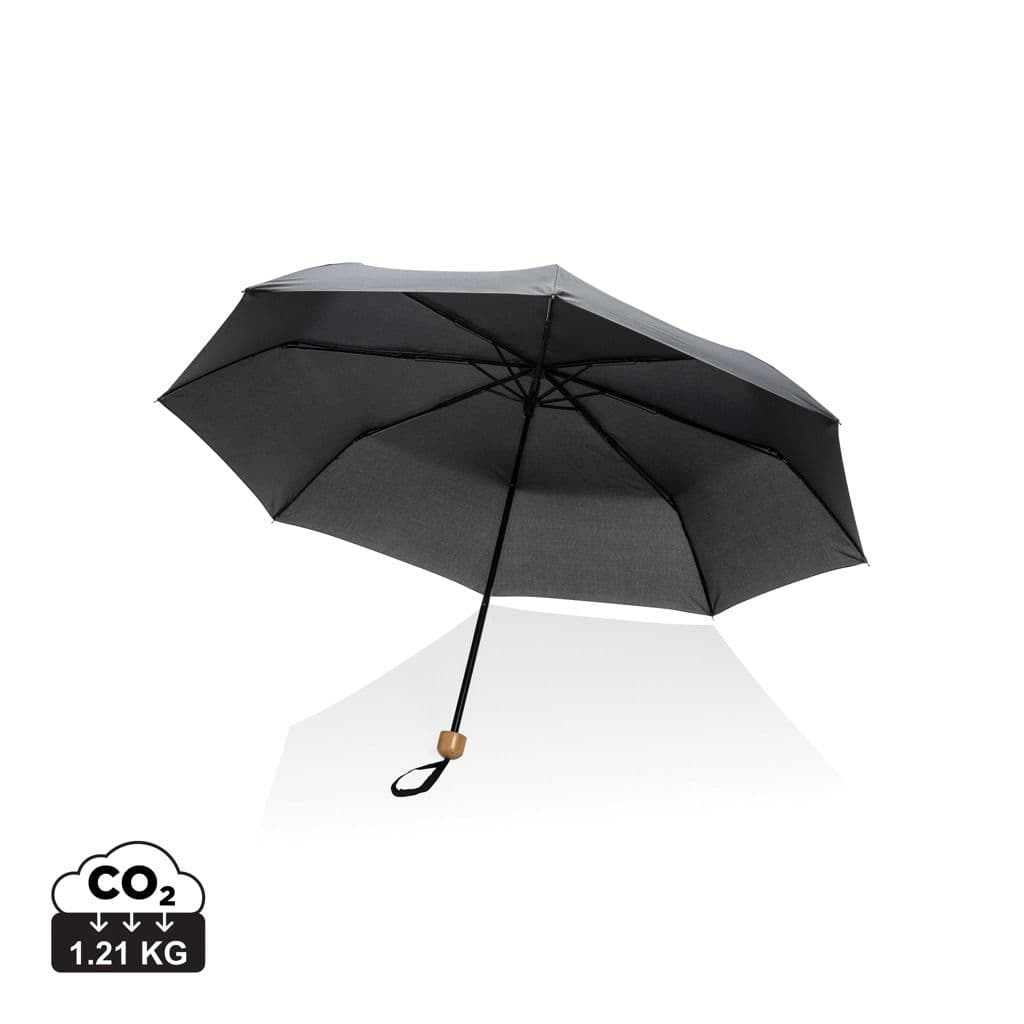 20.5" Impact AWARE™ RPET 190T pongee bamboe miniparaplu 1