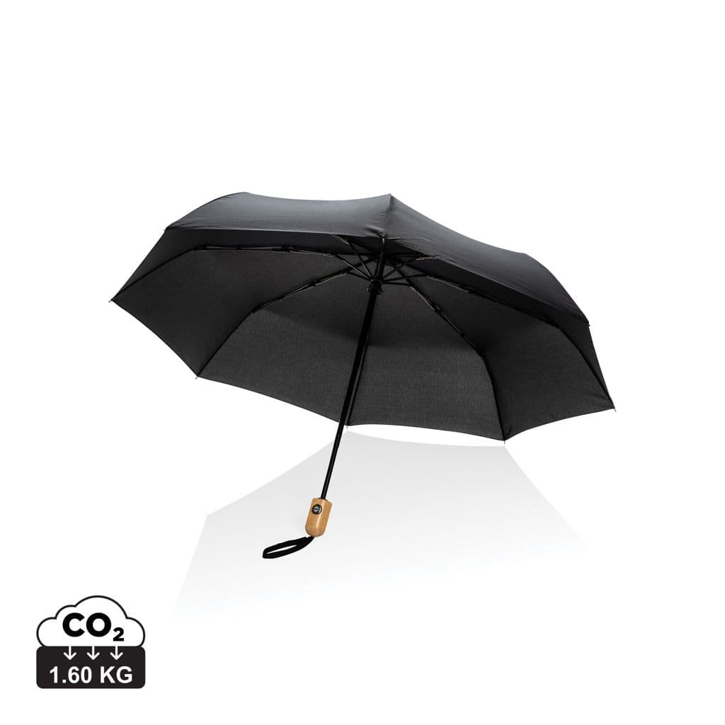 21" Impact AWARE™ RPET 190T bamboe auto open/dicht paraplu 1
