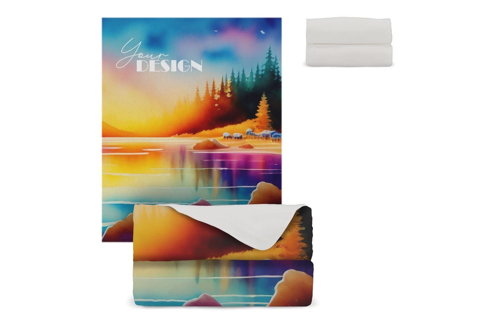 R-PET fleece deken sublimatie 120 x 150 cm 250 g/m² 1