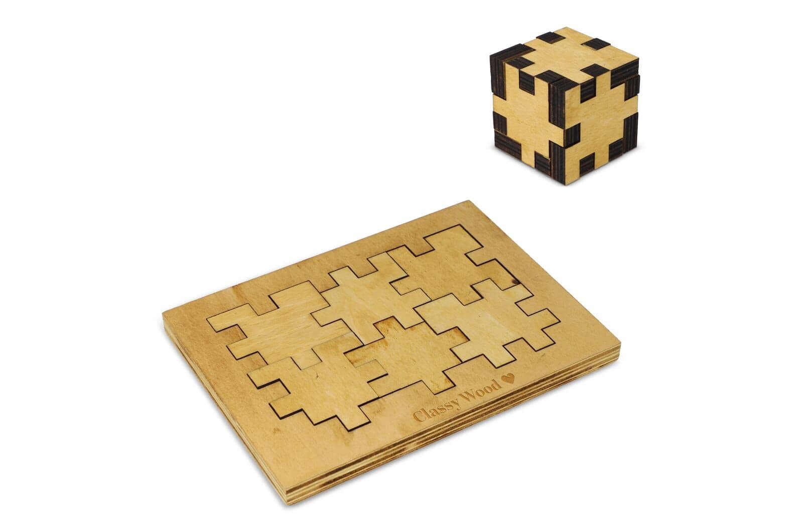 Houten kubus puzzel 1