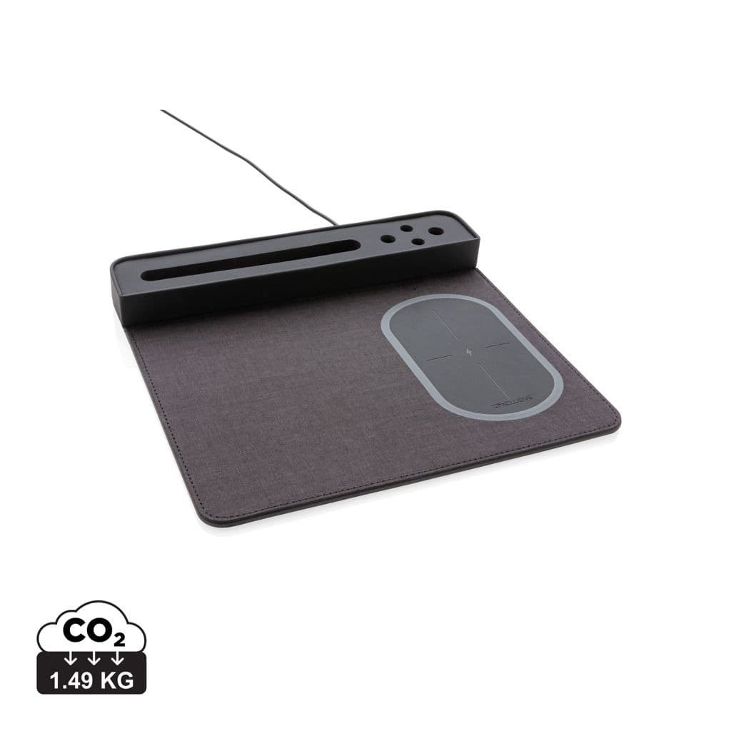 Air muismat met 5W draadloze oplader en USB 1